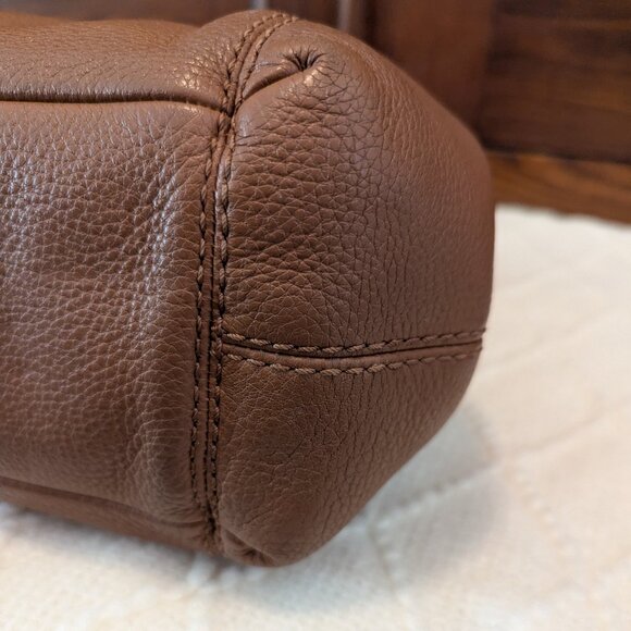 Coach Lexi pebble leather shoulder bag F57545 in mocha - Picture 7 of 15